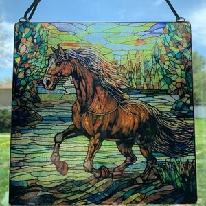 Sublimated Glass Horse Sun Catcher
